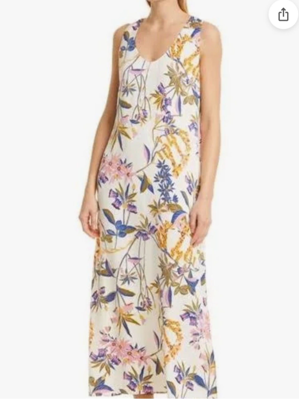 Nordstrom Signature Silk Blend Tank Maxi Dress Floral